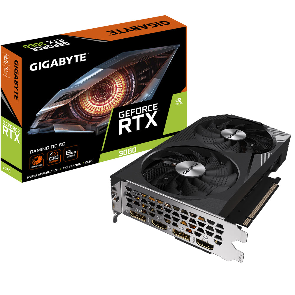 Tarjeta grafica gigabyte geforce rtx 3060 gaming 8gb gddr6 2xhdmi 2xdp windforce 2x