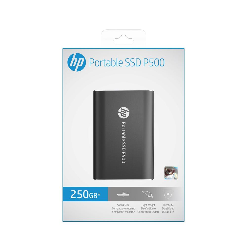 Disco duro externo ssd hp p500 250gb usb tipo c negro