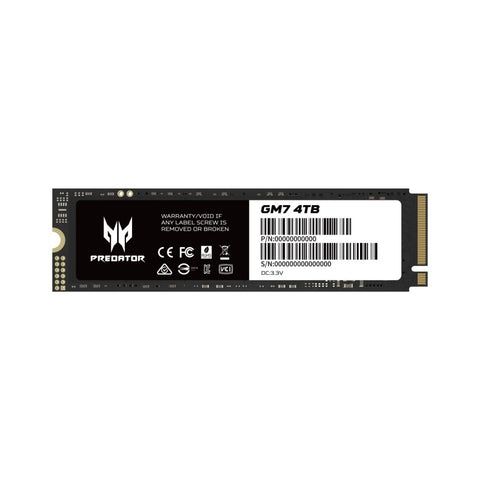 Disco duro interno solido ssd predator gm7 4tb m.2 nvme pcie gen 4