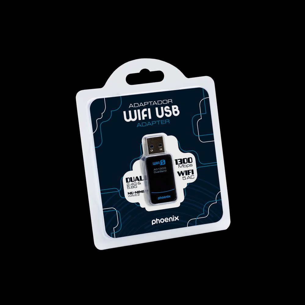 Phoenix nano adaptador usb receptor red inalámbrico 1300mbps dual band