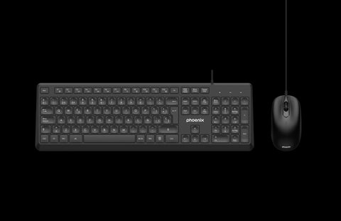 Phoenix combo teclado + ratón con cable usb 1200dpi