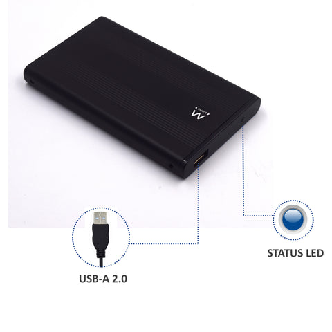 Carcasa portatil ewent para discos duros -  usb 2.0 -  sata 2.5pulgadas