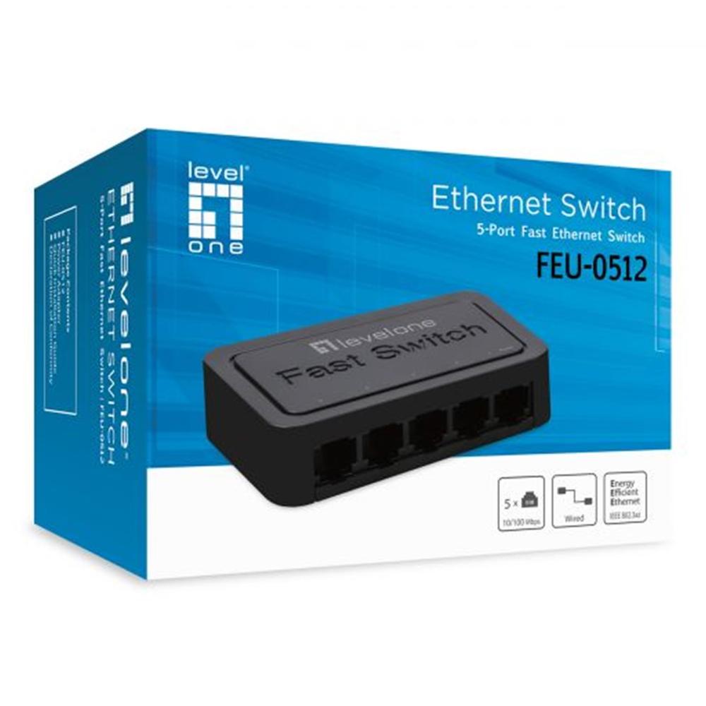 Switch sobremesa level one 5 puertos fast ethernet 10 - 100
