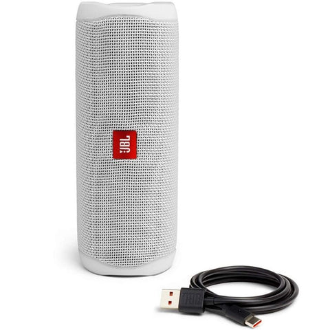 Altavoz bluetooth jbl flip 5 white - 20w rms -  ipx7 - bateria 4800mah - manos libres - blanco