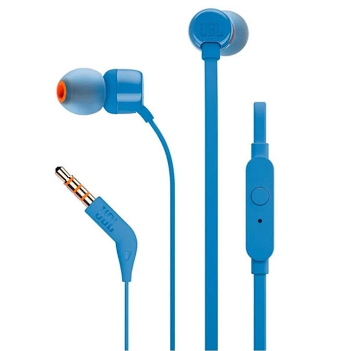 Auriculares intrauditivos jbl t110 blue - pure bass - drivers 9mm - cable plano - manos libres