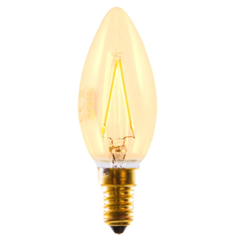 Bombilla led silver electronic filamento edison vela 3w=20w -  e27 -  2.200k -  320º -  300 lm -  luz extra calida -  a++