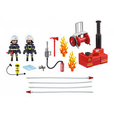 Playmobil ciudad accion -  bomberos con bomba de agua