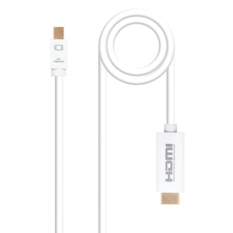 Cable nanocable conversor mini dp a hdmi mini dp - m -  hdmi - m blanco 2.0 m