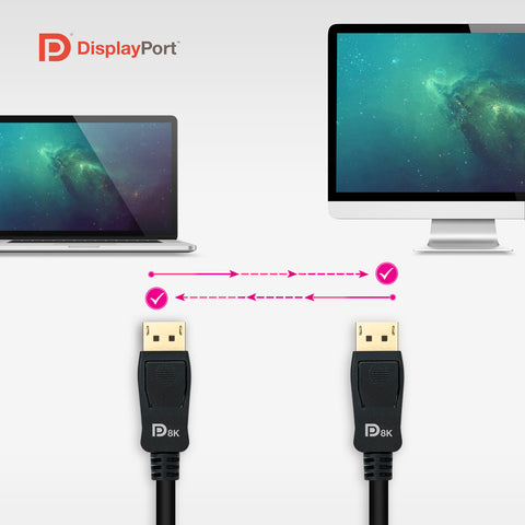 Cable nanocable displayport 1.4 certificado vesa dp - m - dp - m negro 2.0m