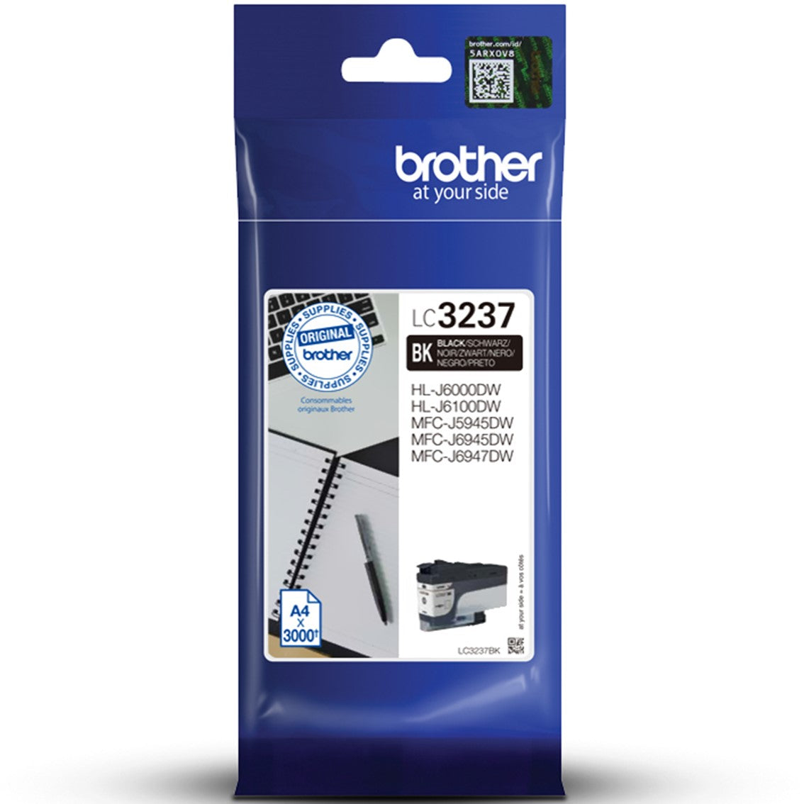 Cartucho tinta brother lc3237bk negro 3000 páginas