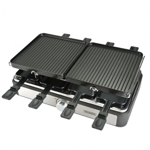 Plancha de asar bourgini gourmette raclette grill plus 1400w 8 personas 23x42cm