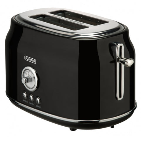 Tostadora de pan bourgini retro negra 815w 2 rebanadas