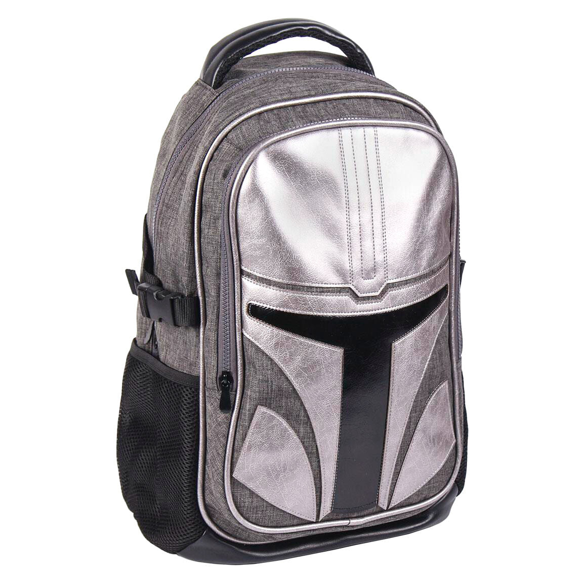 Mochila casual cerdá the mandalorian el cazarrecompensas plateada 47 cm