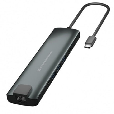 Adaptador conceptronic usb tipo c 9 en 1 hdmi -  usb - c -  pd -  usb 3.0 -  sd -  micro sd -  rj45