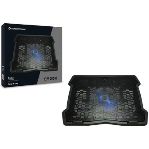 Soporte - base de refrigeracion conceptronic thana05b  para portatiles hasta 15.6pulgadas ventilador 125mm