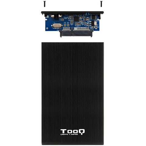 Caja externa tooq tqe - 2527b para hdd - ssd 2.5pulgadas 9.5mm sata usb 3.0 negra