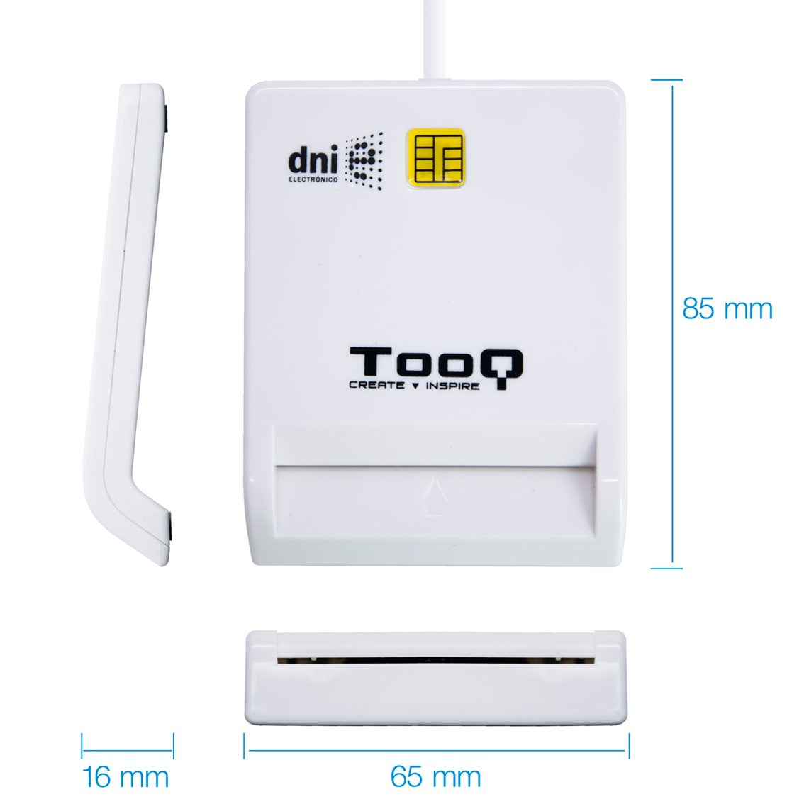 Lector de tarjetas dni tooq tqr - 210w usb 2.0 blanco