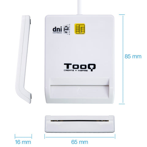 Lector de tarjetas dni tooq tqr - 210w usb 2.0 blanco