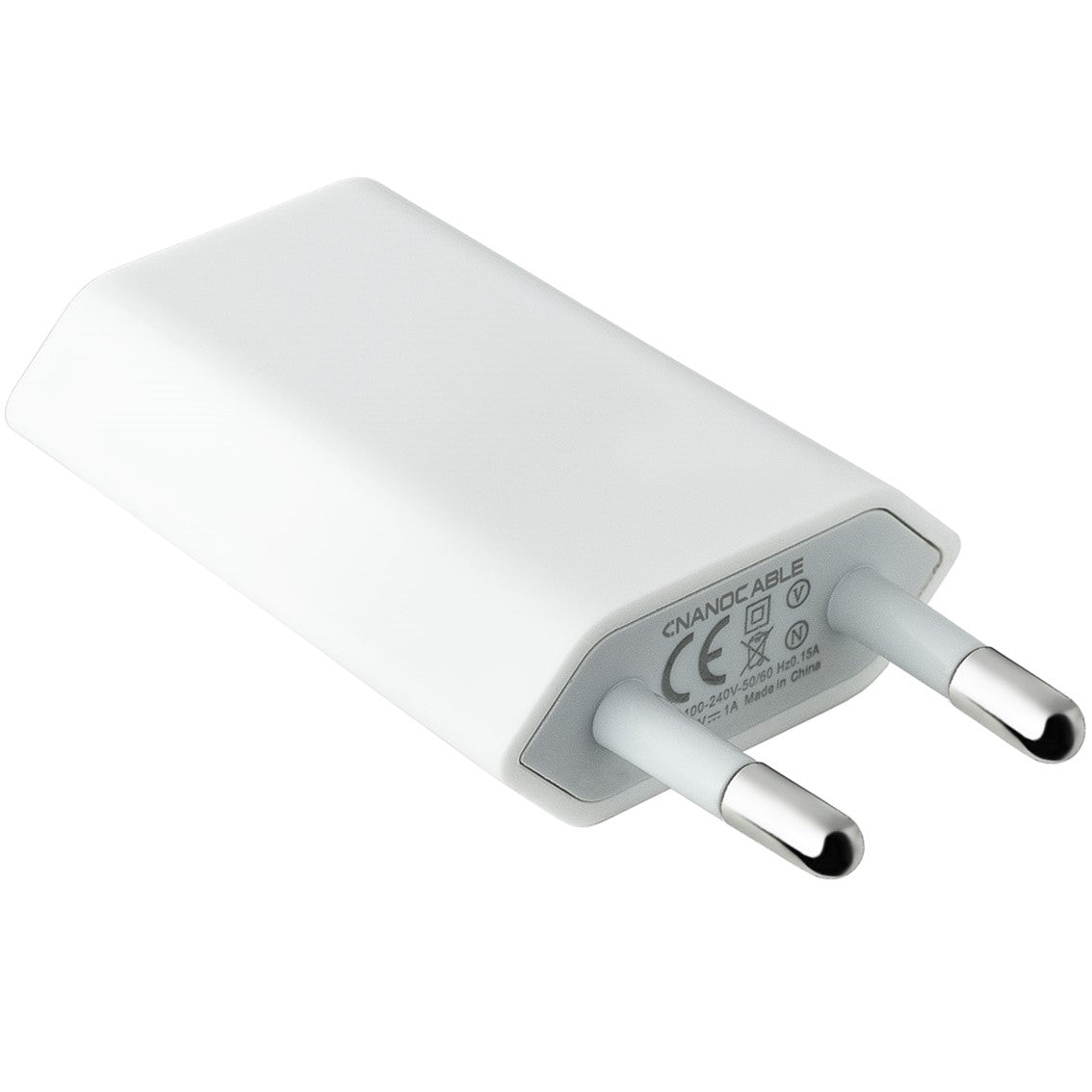 Mini cargador usb nanocable 10.10.2001 5v - 1a iphone blanco