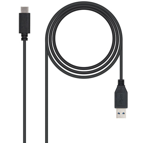 Cable nanocable conversor usb 3.1 gen2 a usb tipo c macho - macho negro 1m