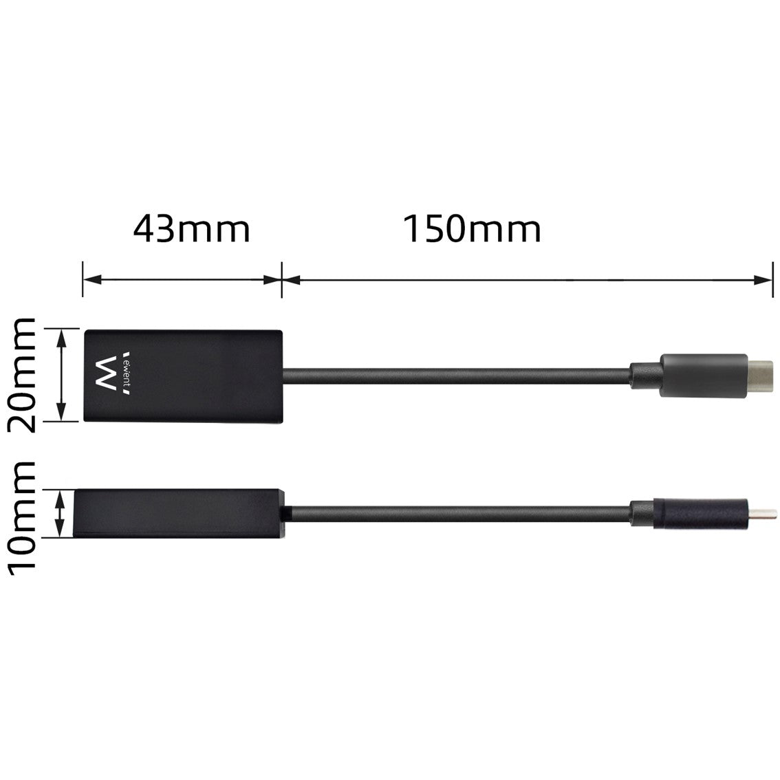 Cable adaptador ewent usb tipo c a hdmi 4k - 30hz macho - hembra