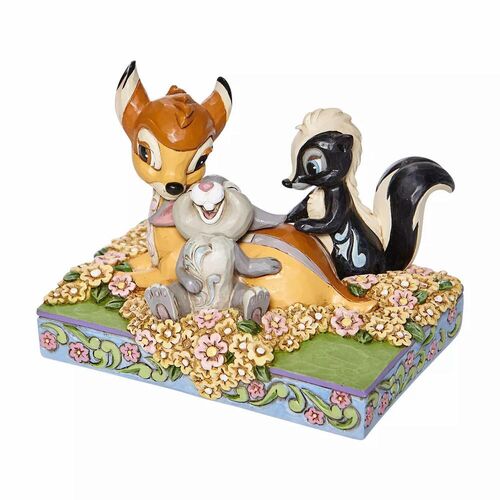 Figura enesco disney bambi y amigos entre flores