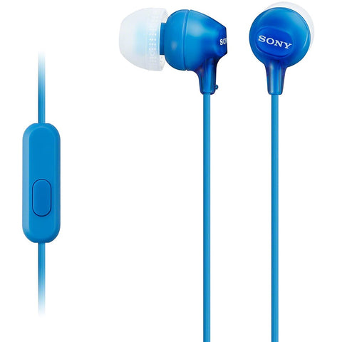 Auriculares sony mdr - ex15apb boton azul - microfono