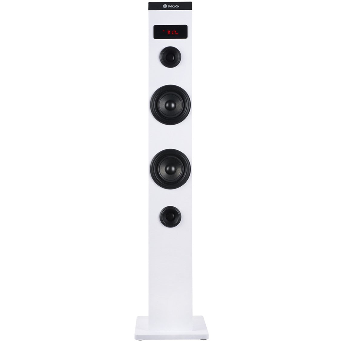 Altavoz torre ngs sky charm blanco - 50w - usb - bluetooth - radio fm - aux