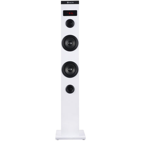 Altavoz torre ngs sky charm blanco - 50w - usb - bluetooth - radio fm - aux