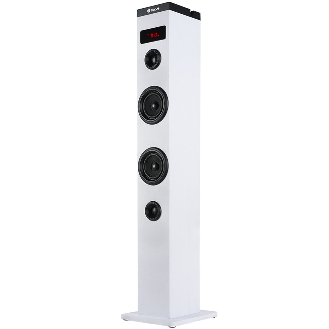 Altavoz torre ngs sky charm blanco - 50w - usb - bluetooth - radio fm - aux