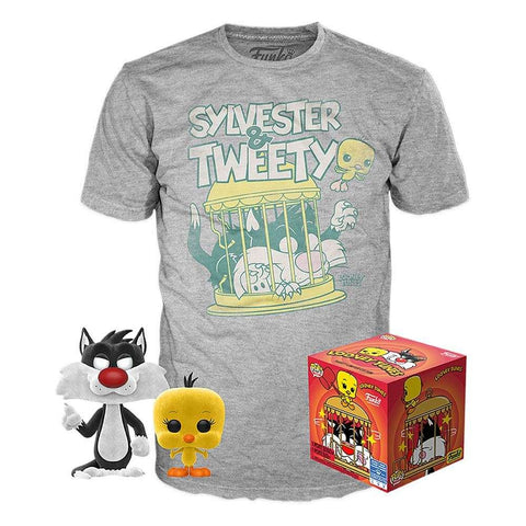 Funko pop looney tunes silvestre & piolin version terciopelo 50755 + camiseta talla l