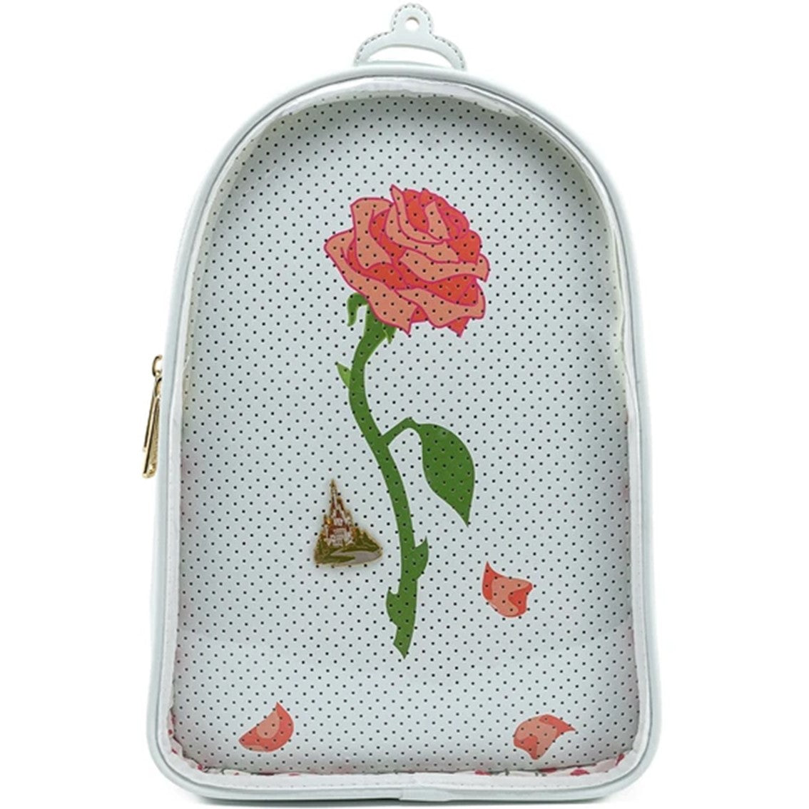 Mochila loungefly disney la bella y la bestia rosa
