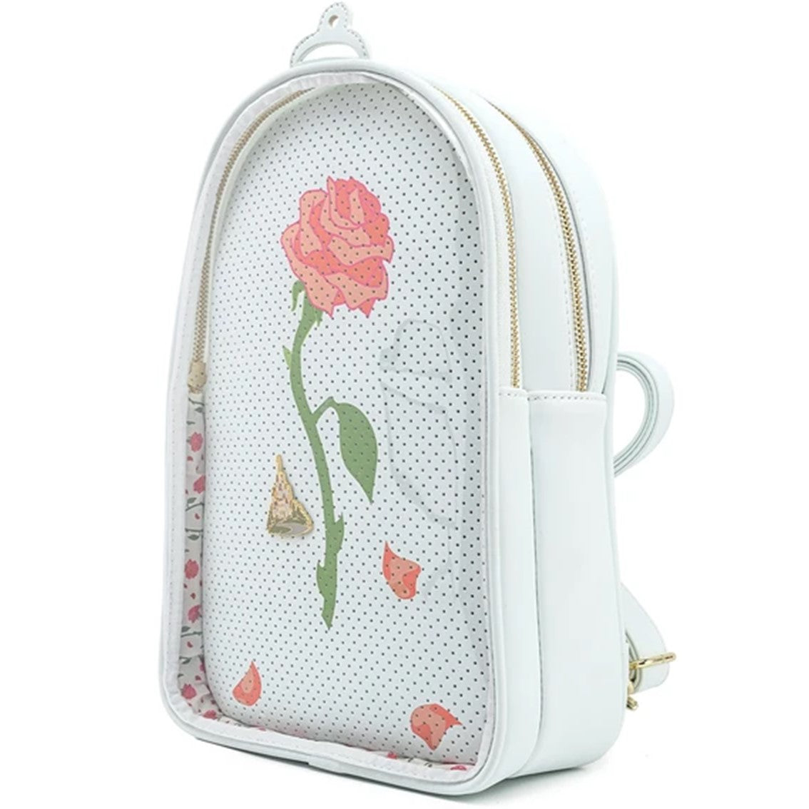 Mochila loungefly disney la bella y la bestia rosa
