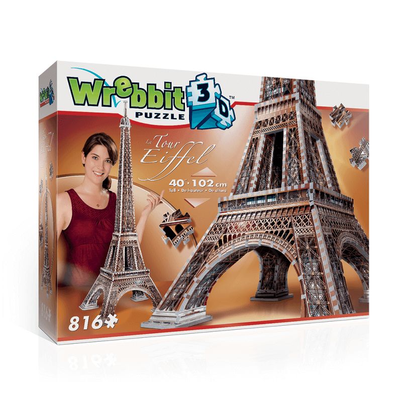 Puzzle 3d wrebbit edificios emblematicos torre eiffel 816 piezas