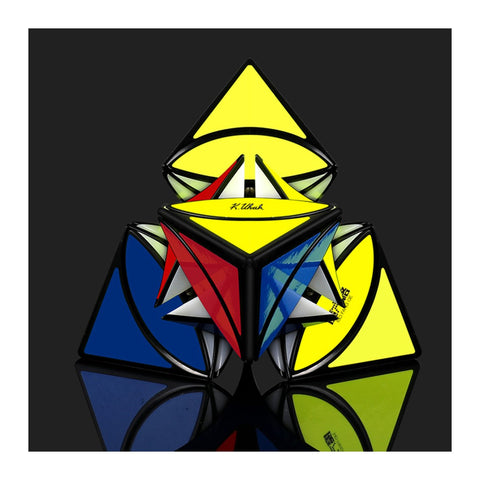 Cubo de rubik qiyi coin pyraminx tetrahedrom negro