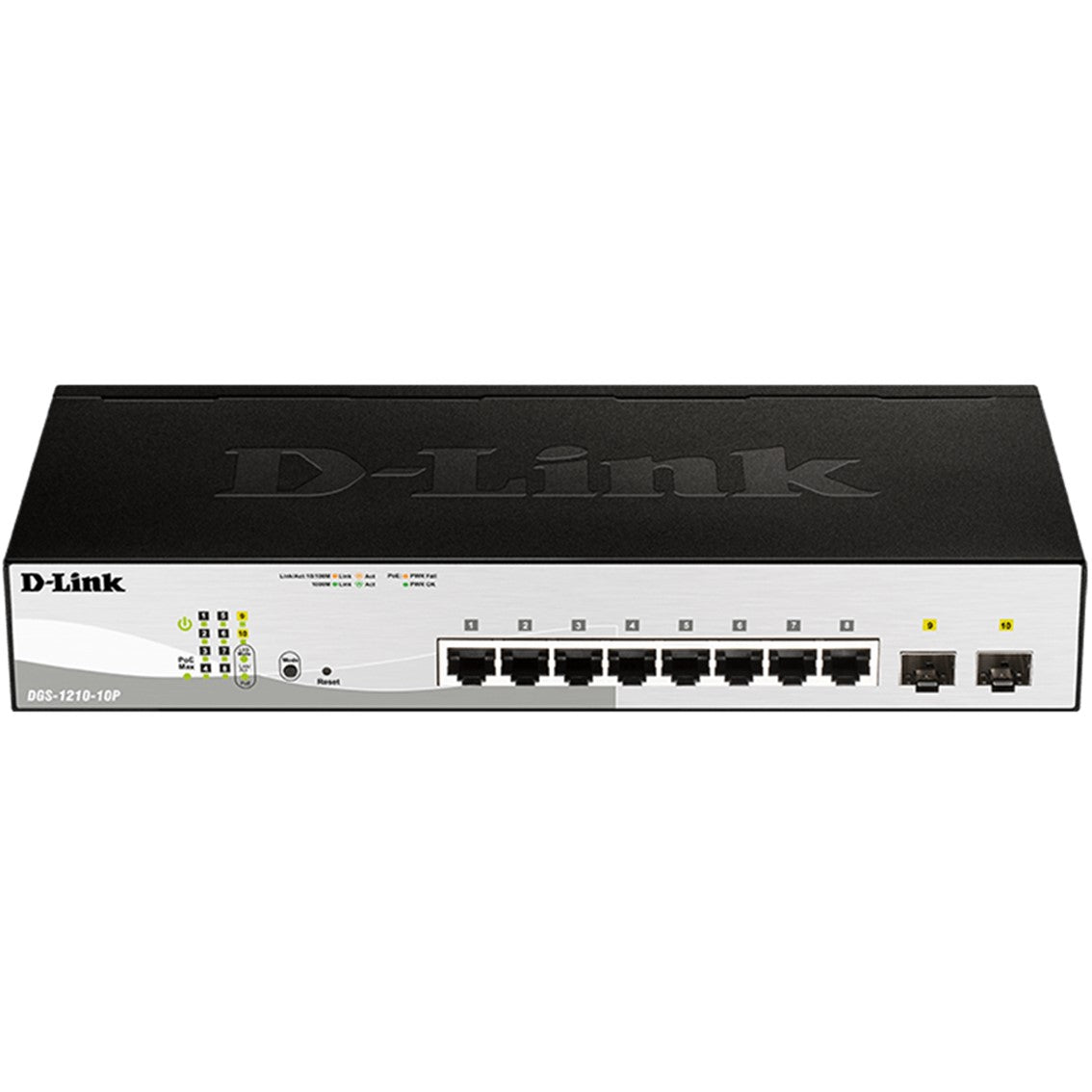 Switch d - link 8 puertos 10 - 100 - 1000 poe gestionable +2 ptos sfp layer2 smartiii