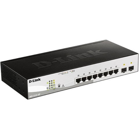 Switch d - link 8 puertos 10 - 100 - 1000 poe gestionable +2 ptos sfp layer2 smartiii
