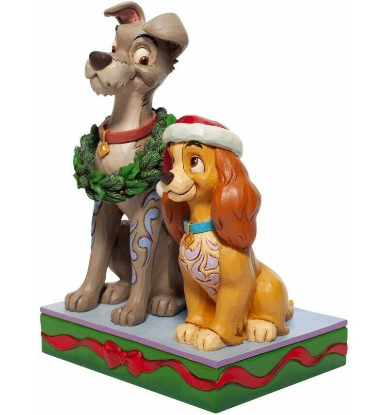 Figura enesco disney la dama y el vagabundo version navideña