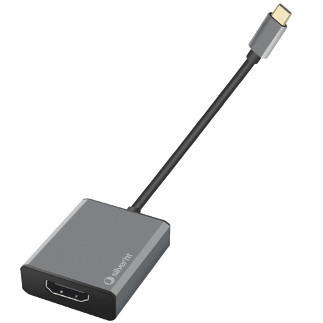 Adaptador silver ht usb tipo c a hdmi 4k -  macho - hembra -  silver