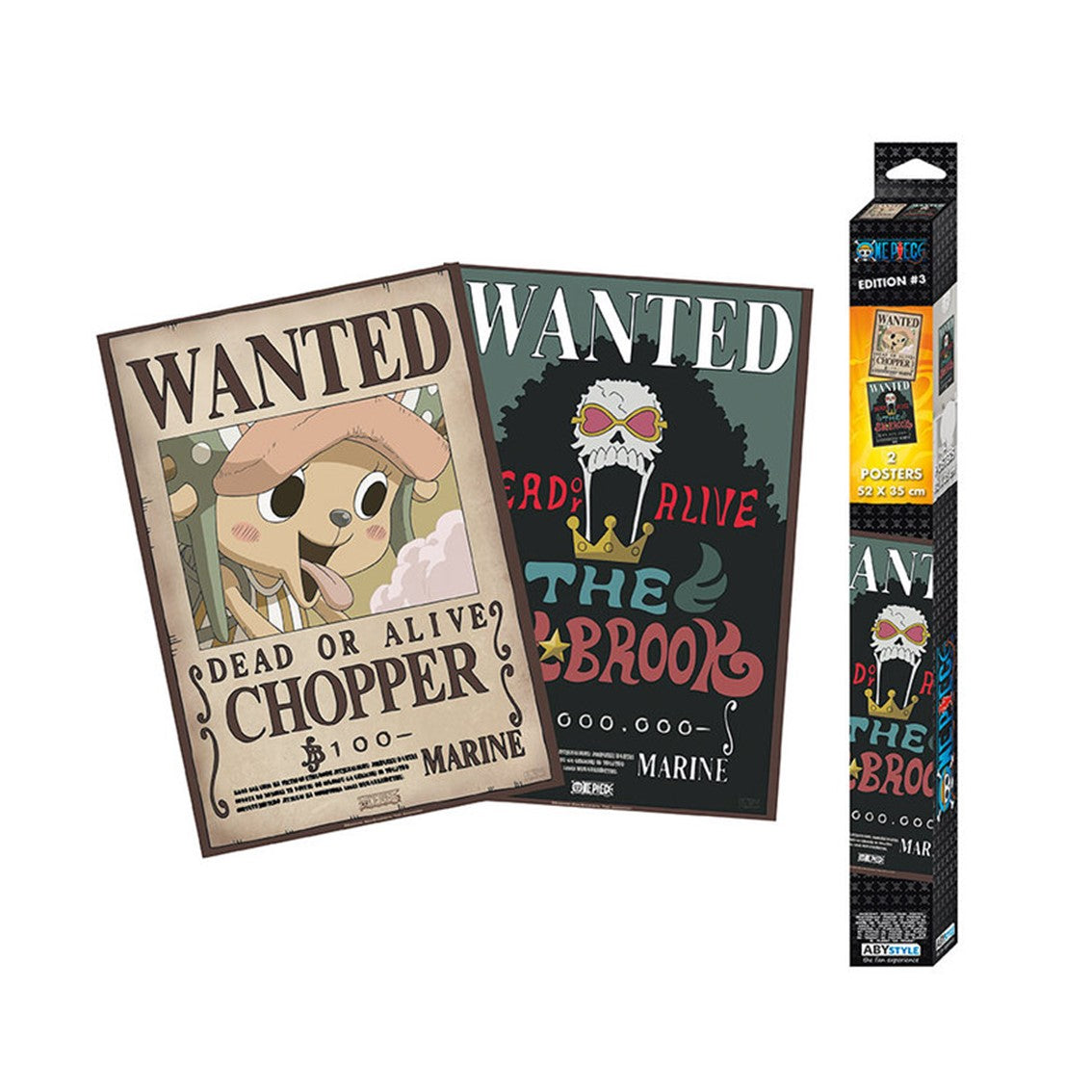 Set posters 2 unidades one piece wanted brook & chopper