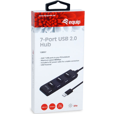 Hub usb equip usb tipo a a 7 puertos usb 2.0