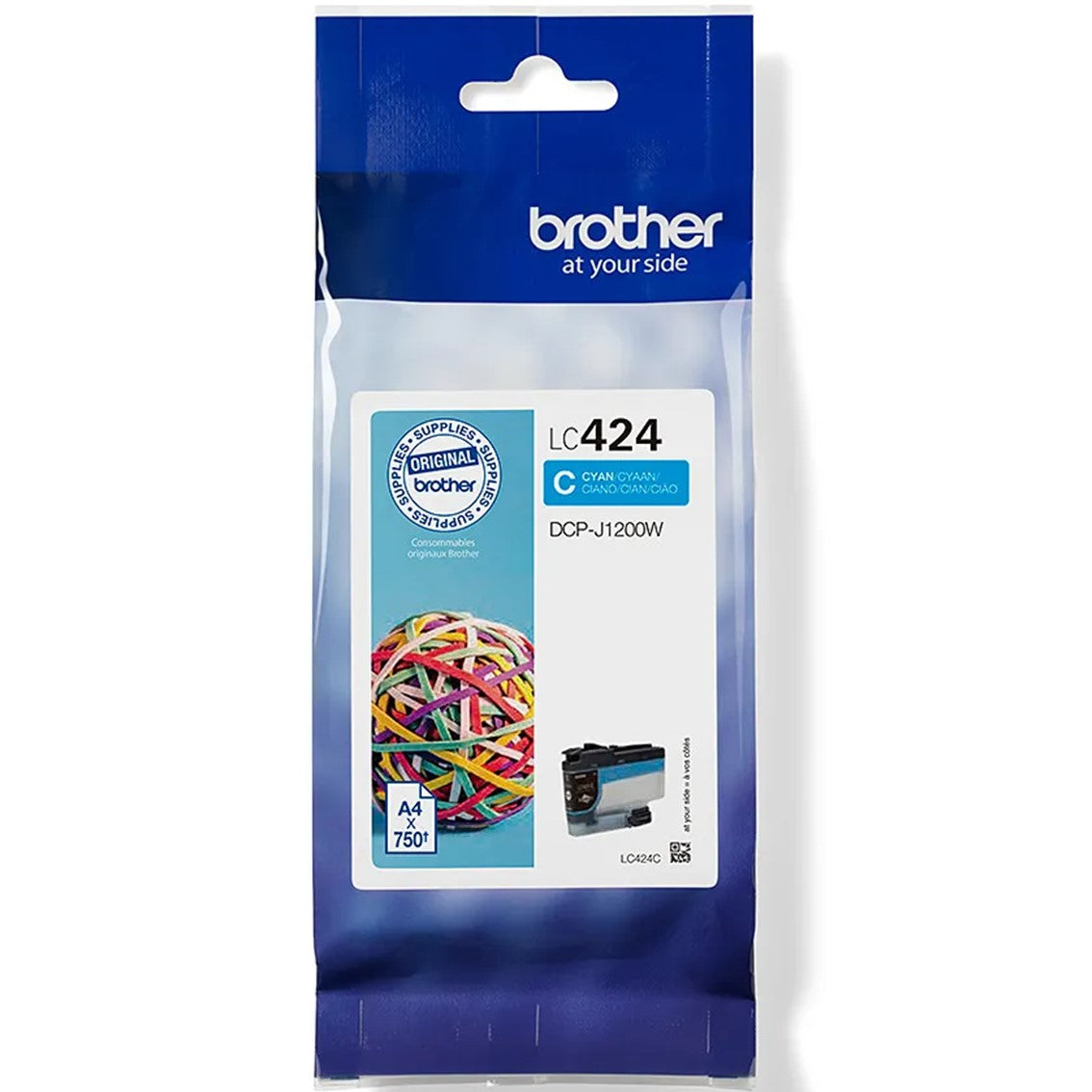 Cartucho tinta brother lc424c cian 750 paginas