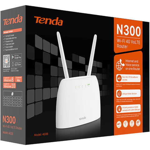 Router wifi tenda 4g06 150mbps 2 puertos rj45 1 puerto tel