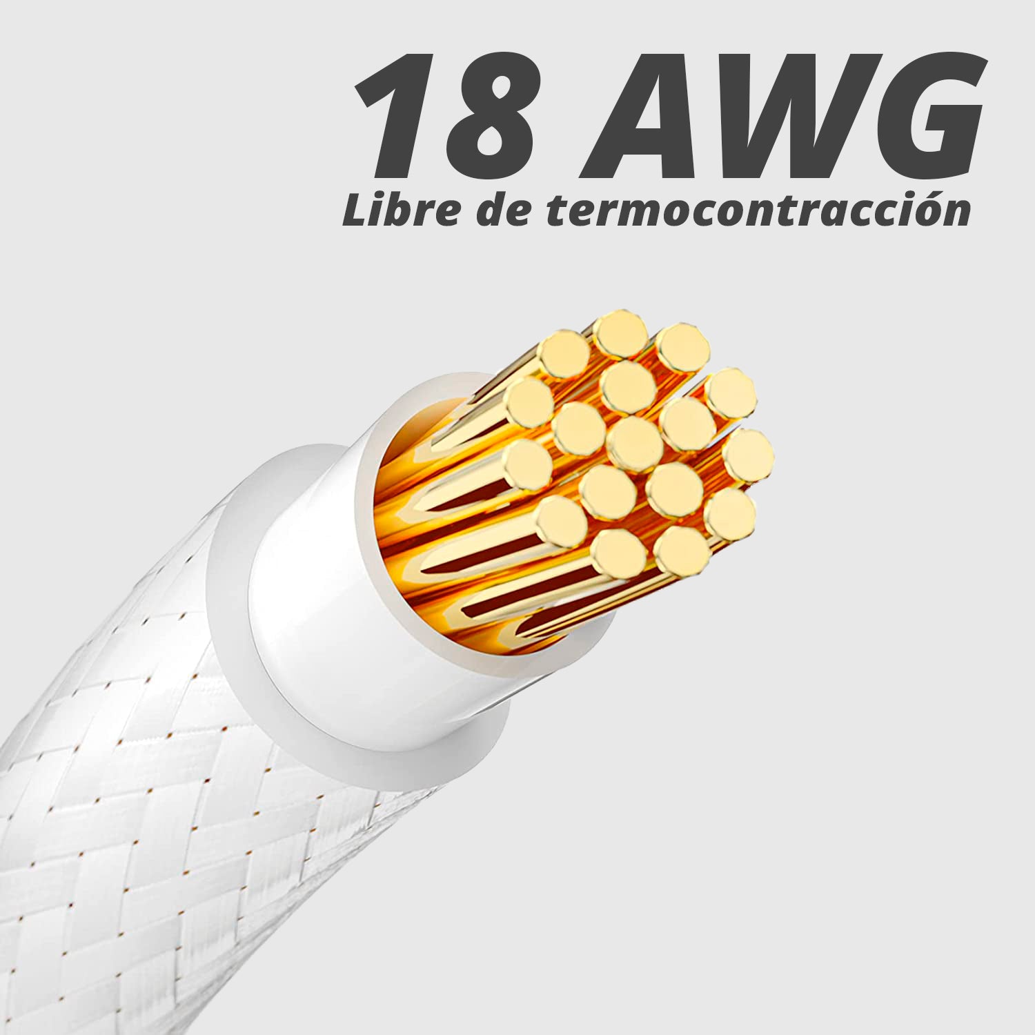 Kit cables extensión blancos para fuente de alimentación