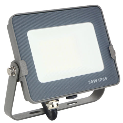 Foco led silver electronics forge+proyector ips 65 30w=300w -  3700k luz calida -  2400lm color gris