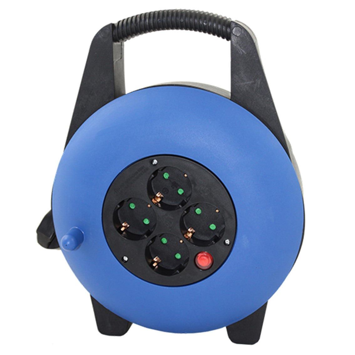 Regleta alargadera enrollacables 4 tomas -  10m -  16a -  250v -  3x1.5mm -  color azul