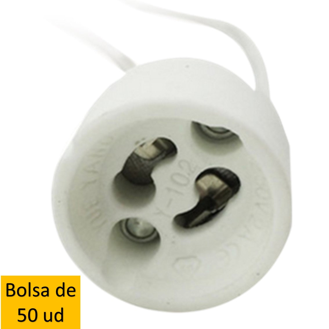 Porta lamparas silever electronics para casquillo gu10 230v 15 cm  ( bolsa de 50 unidades)