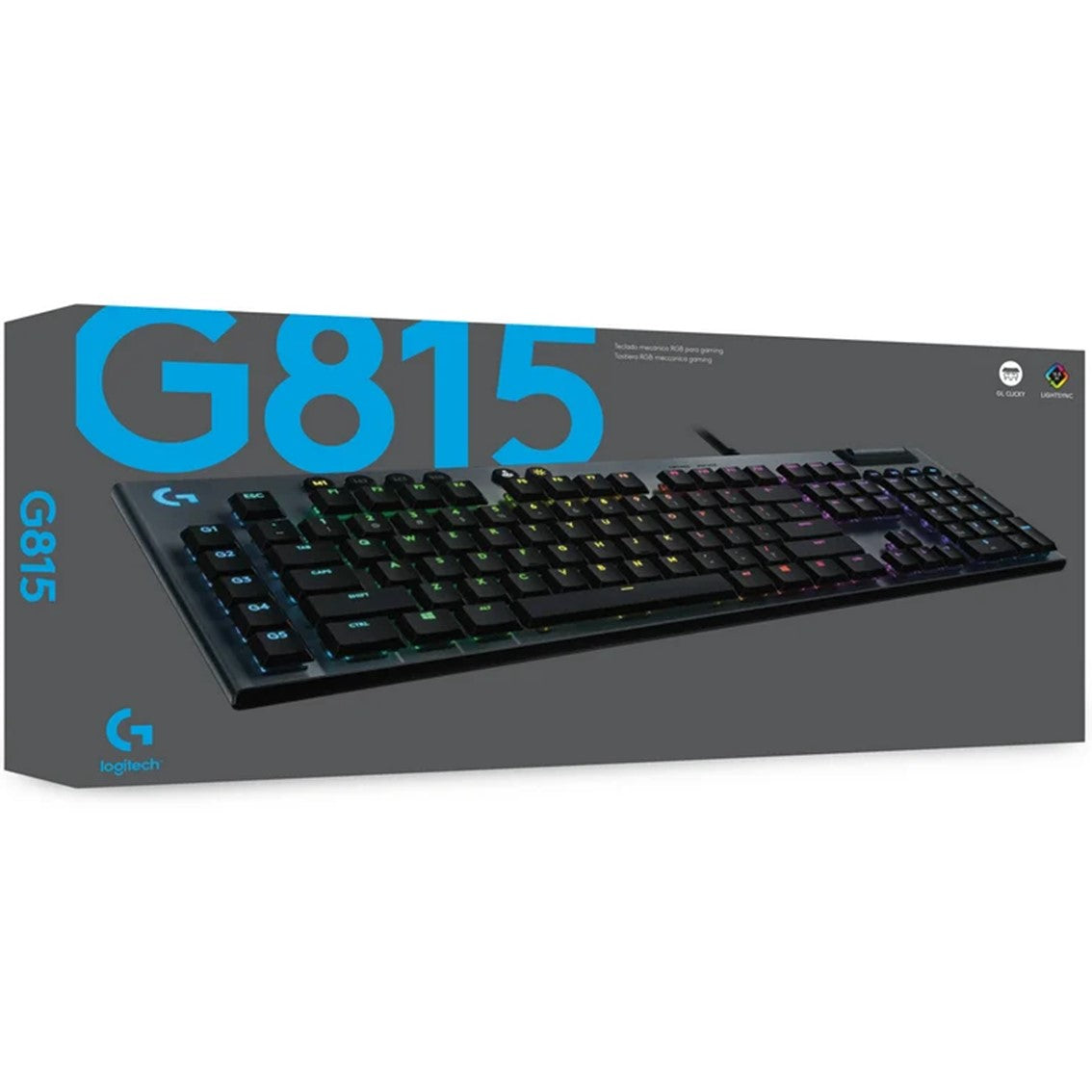 Teclado logitech g815 gaming mecanico rgb gl tactil negro