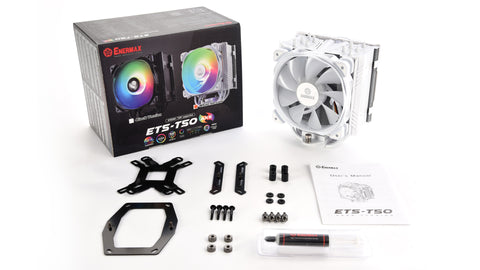 Ventilador disipador cpu gaming enermax ets - t50a - w - argb para intel amd argb 1x12cm blanco