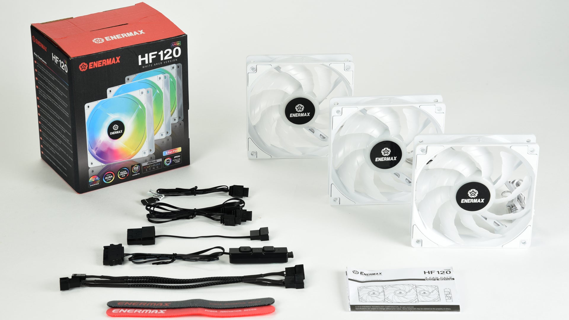 Ventilador gaming enermax hf120 rgb blanco 12cm pack de 3